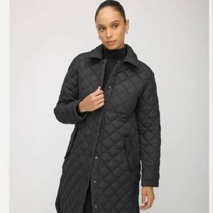 Kit and Ace Black Quilted Long Puffer Coat